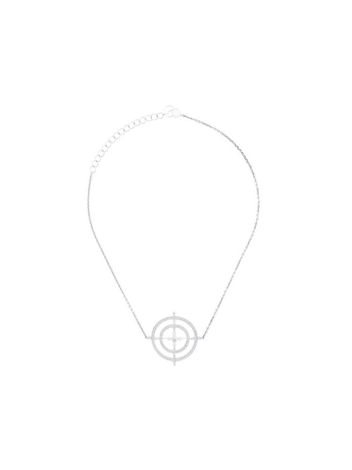 Anissa Kermiche Pearl Cross Choker - Grey