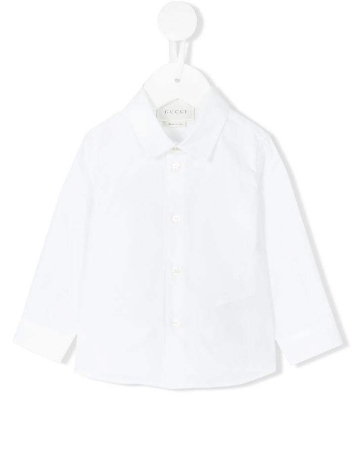 Gucci Kids - Classic Long Sleeve Shirt - Kids - Cotton/spandex/elastane - 9 Mth, White