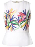 Nicole Miller Sheer Embroidered Top