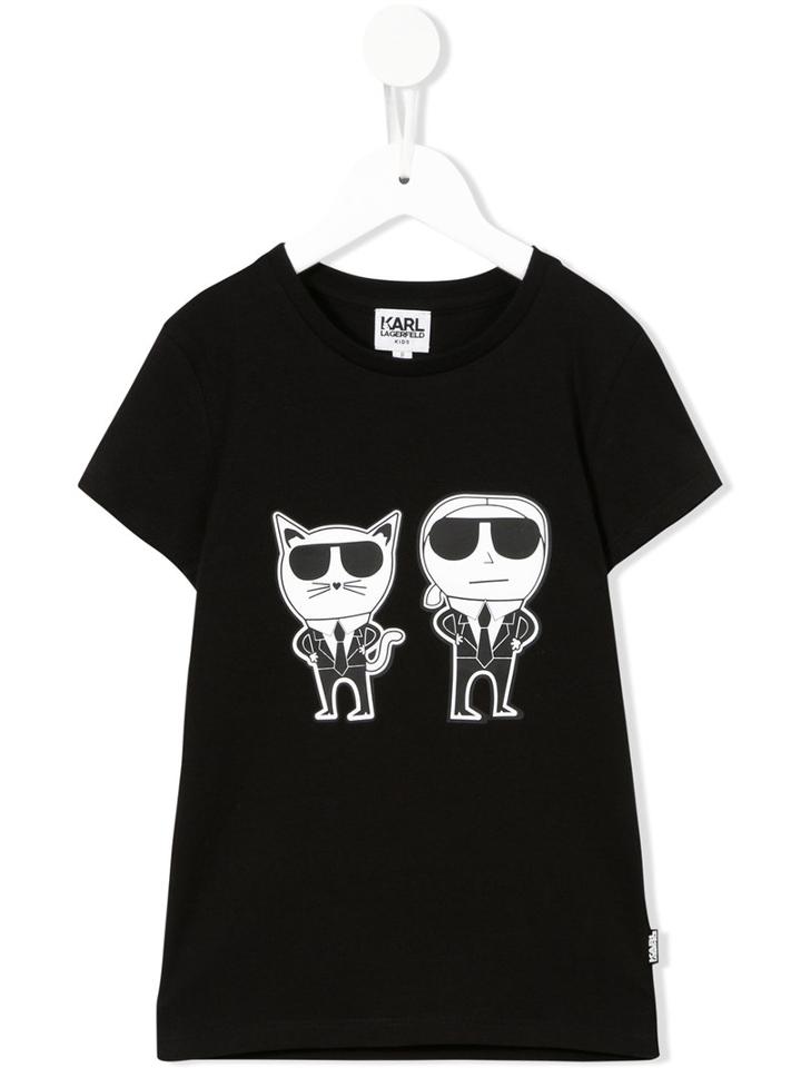 Karl Lagerfeld Kids Printed T-shirt, Girl's, Size: 8 Yrs, Black