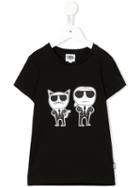 Karl Lagerfeld Kids Printed T-shirt, Girl's, Size: 8 Yrs, Black