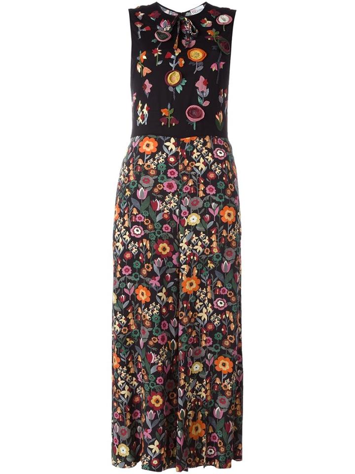 Red Valentino Embroidered Jumpsuit, Women's, Size: 42, Black, Viscose/polyamide/silk/acetate