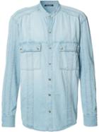 Balmain Buttoned Shirt, Men's, Size: 39, Blue, Cotton