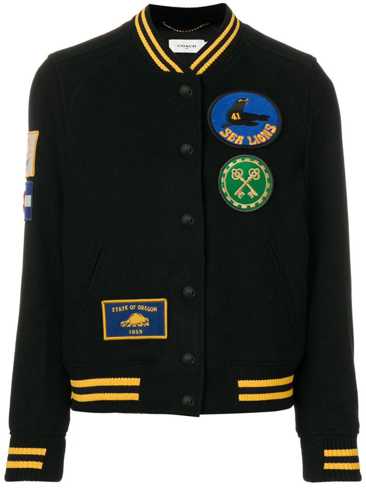 Coach Varsity Bomber Jacket - Black