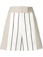 Sportmax High-waisted Striped Shorts - White