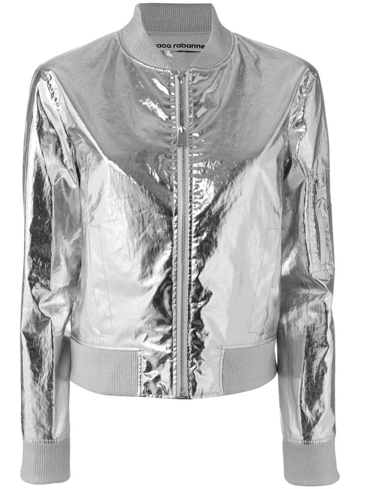 Paco Rabanne Zipped Bomber Jacket - Metallic