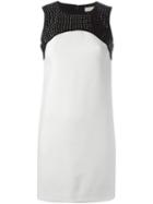 Michael Michael Kors Studded Panel Shift Dress, Women's, Size: 6, White, Polyester/spandex/elastane/brass