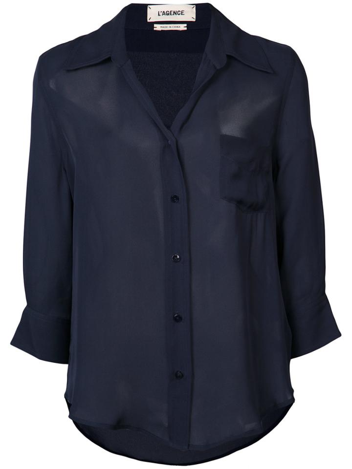 Veronica Beard Ruffled Floral Print Shirt - Blue