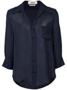 Veronica Beard Ruffled Floral Print Shirt - Blue