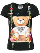 Moschino Floral Teddy Bear Motif T-shirt - Black
