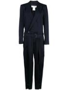 Tre By Natalie Ratabesi Long-sleeve Belted Jumpsuit - Blue