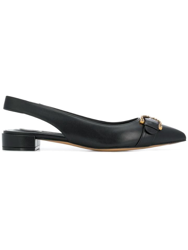Salvatore Ferragamo Low Heel Slingback Pumps - Black