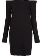 Tibi Off The Shoulder Fitted Dress, Women's, Size: 4, Black, Viscose/polyamide/spandex/elastane