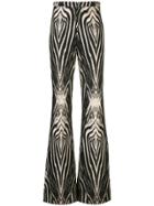 Christian Siriano Zebra Print Flared Trousers - Black