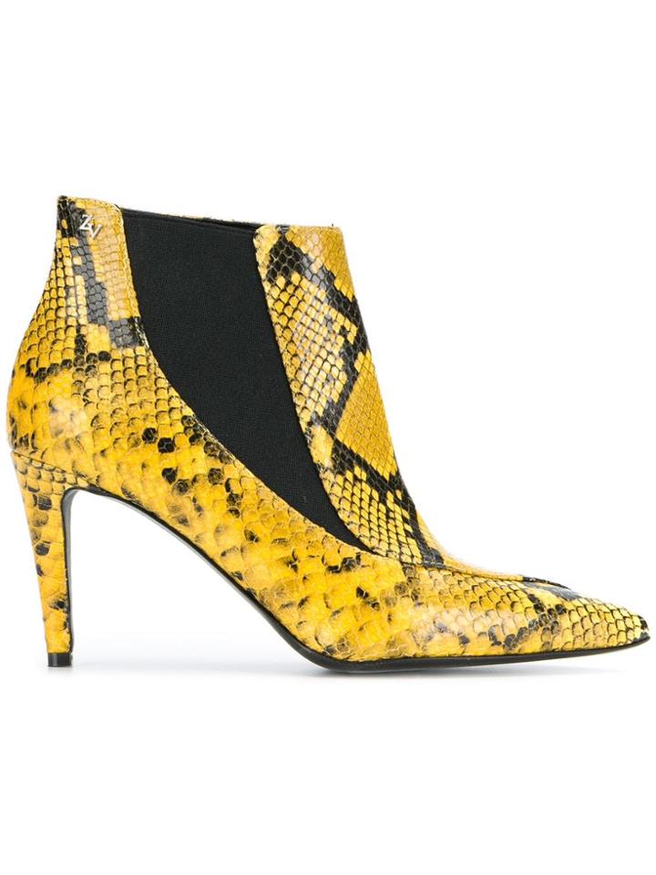 Zadig & Voltaire Snakeskin Effect Boots - Yellow & Orange