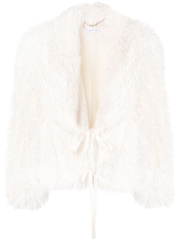 Patrizia Pepe Faux Fur Jacket - White