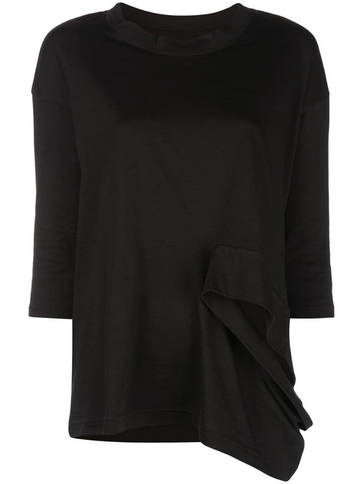 Yohji Yamamoto Asymmetric Top With Cut Out Details - Black