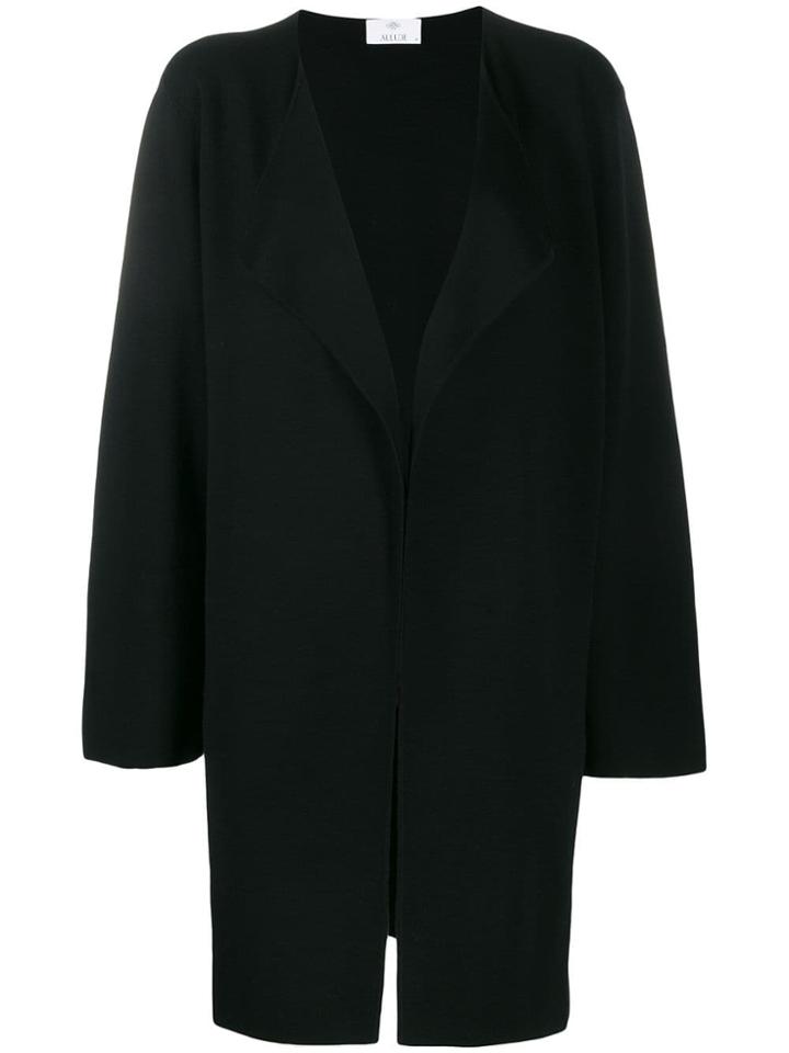 Allude Open Front Cardi-coat - Black