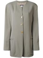 Giorgio Armani Vintage Collarless Shirt Jacket, Women's, Size: 46, Green