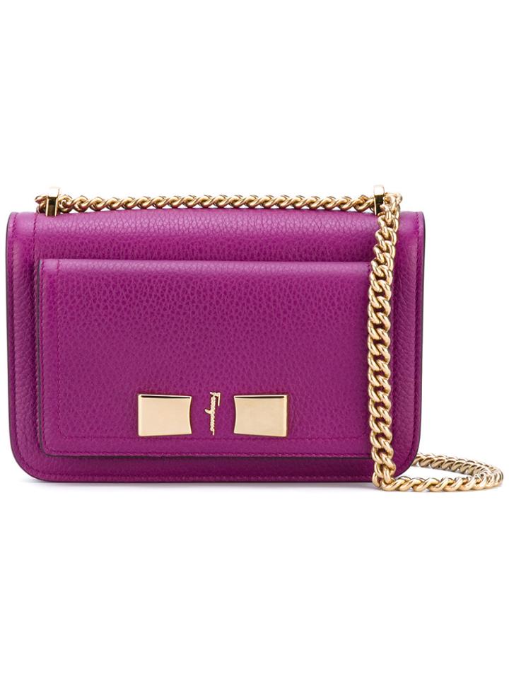 Salvatore Ferragamo Vara Essential Shoulder Bag - Pink & Purple