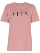 Valentino Text Print Crew Neck T-shirt - Pink