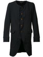 Comme Des Garçons Homme Plus Pinstripe Collarless Coat, Men's, Size: Xl, Blue, Polyester/cupro