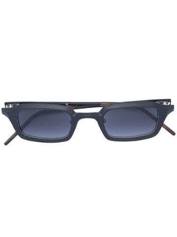Rigards Thin Rectangle Frame Sunglasses - Black