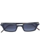 Rigards Thin Rectangle Frame Sunglasses - Black