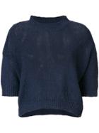 Roberto Collina Three-quarter Sleeves Knitted Blouse - Blue