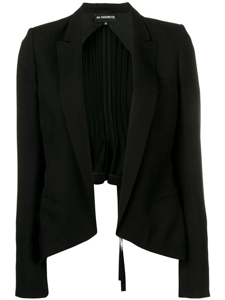 Ann Demeulemeester Pleated Blazer - Black