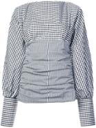 Maggie Marilyn Gingham Ruched Top - Black