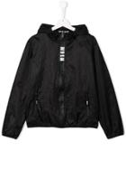 Msgm Kids Black Rain Jacket