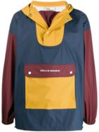 Drôle De Monsieur Colour Block Hooded Jacket - Blue