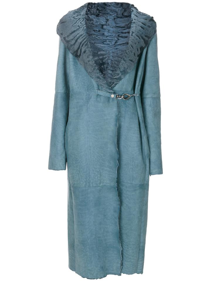 Liska Belted Coat - Blue