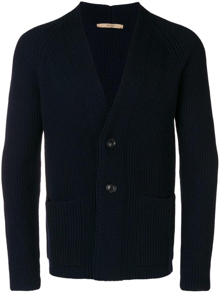 Nuur Rib Knit Cardigan - Blue