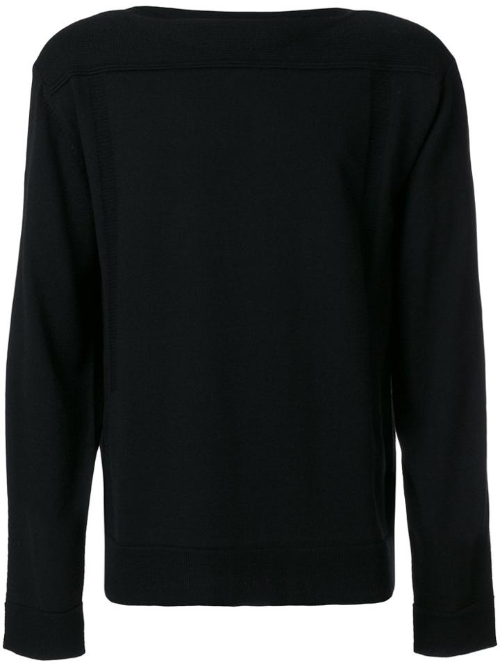 Juun.j Wide Neck Sweatshirt - Black
