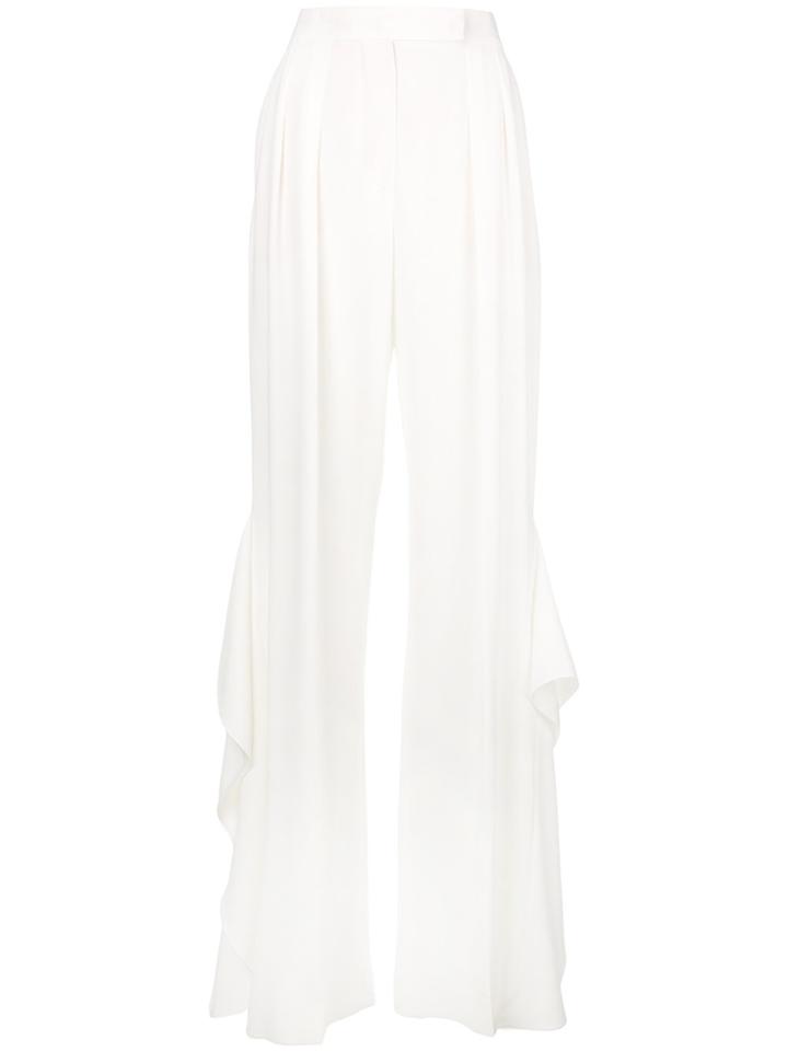 Max Mara Flared Pleated Trousers - White