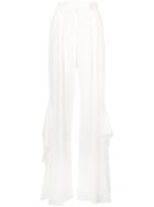 Max Mara Flared Pleated Trousers - White