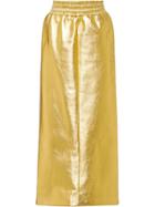 Miu Miu Lamé Nappa Leather Skirt - Gold