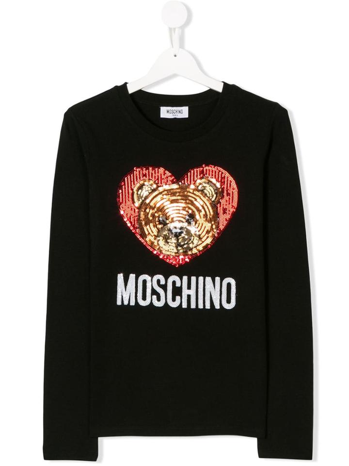 Moschino Kids Teen Teddy Embellished T-shirt - Black