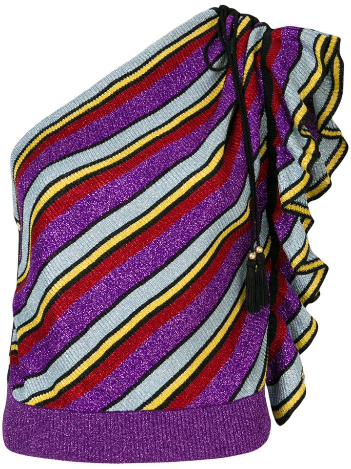 Philosophy Di Lorenzo Serafini Striped Ruffled Top - Multicolour