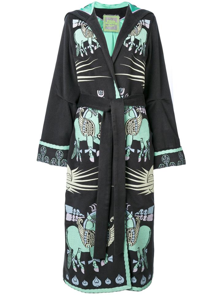 Yuliya Magdych Dayspring Horse Embroidered Coat - Grey