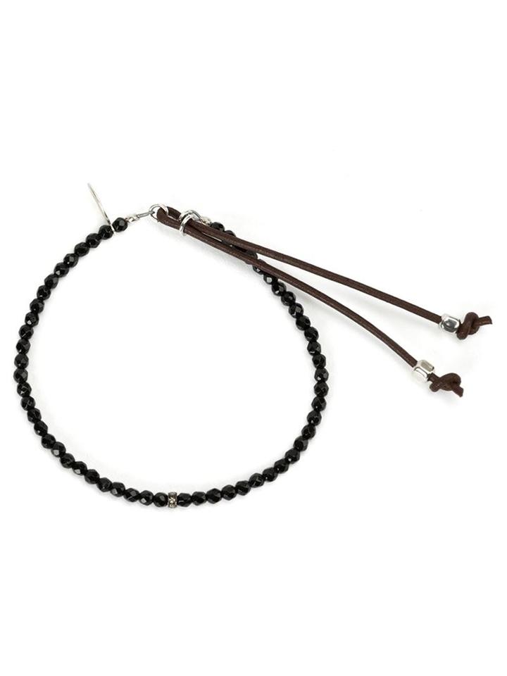 Catherine Michiels Beaded Bracelet, Adult Unisex, Black, Agate