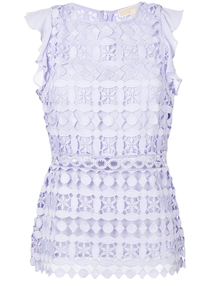 Michael Michael Kors Crocheted Design Blouse - Pink & Purple