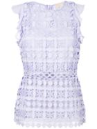 Michael Michael Kors Crocheted Design Blouse - Pink & Purple