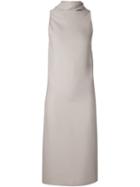 Rick Owens Tie Collar Dress, Women's, Size: 42, Grey, Silk/viscose