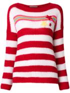 Ermanno Scervino Striped Star Patch Sweater - White