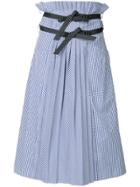 Shushu/tong Buckled Bow Gingham Pleated Shirt - Blue