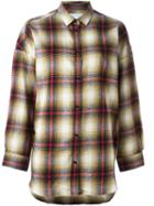 Iro Plaid Button Down Shirt, Women's, Size: 38, Green, Cotton