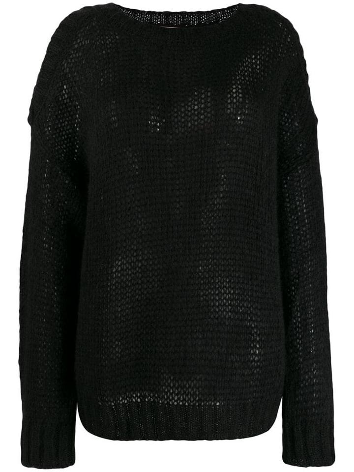 Twin-set Exposed Shoulder Jumper - Black